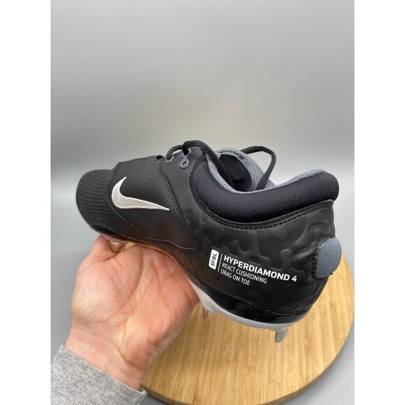Nike Softball Cleats Womens 12 Hyperdiamond 4 Elite Black White Shoe CZ5917-005 - Picture 14 of 16